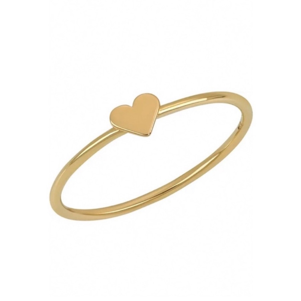 14K Solid Gold Heart Ring